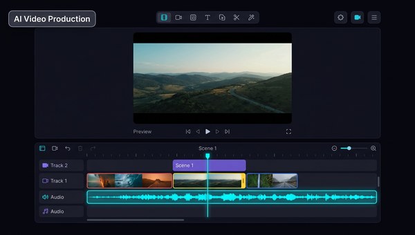 AI video editor with timeline
